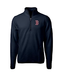 Cutter & Buck Men's Navy Boston Red Sox Cascade Eco Sherpa Fleece Quarter-Zip Pullover Jacket