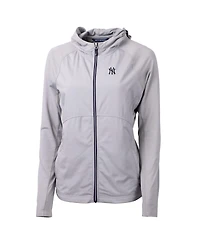 Cutter & Buck Women's Gray New York Yankees Adapt Eco Knit Full-Zip Jacket