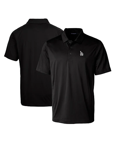 Cutter & Buck Men's Black Los Angeles Dodgers Prospect Textured Stretch Big Tall Polo Shirt