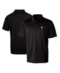 Cutter & Buck Men's Black Los Angeles Dodgers Prospect Textured Stretch Big Tall Polo Shirt