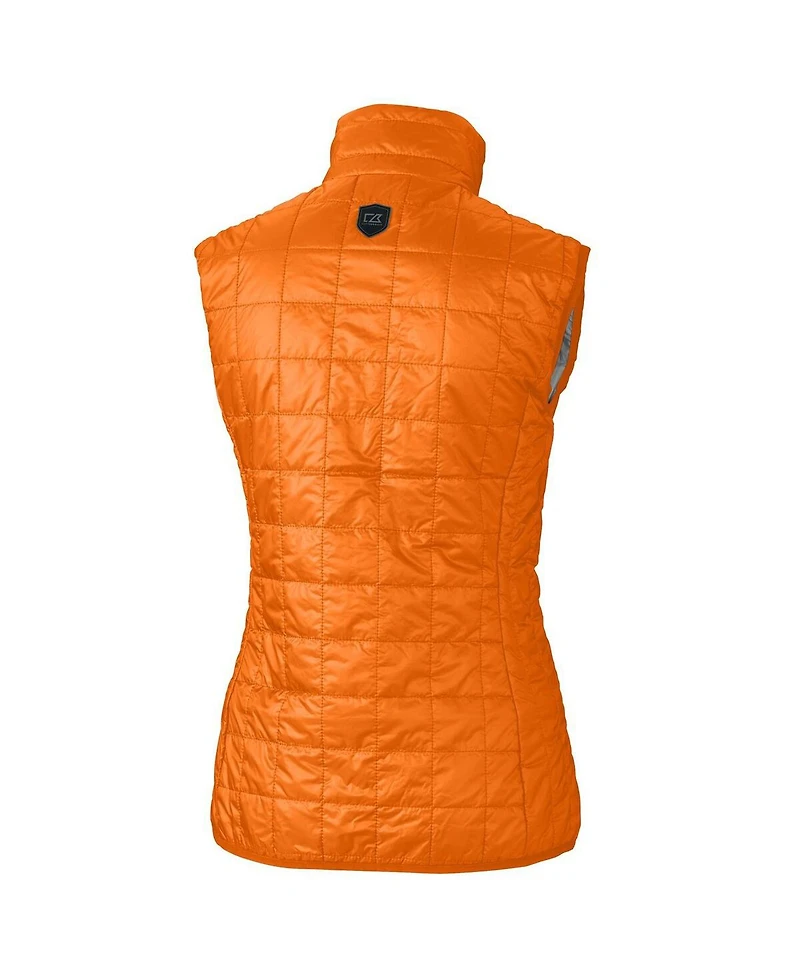 Cutter & Buck Women's Orange Detroit Tigers Rainier PrimaLoft Eco Full-Zip Puffer Vest