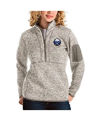 Antigua Women's Oatmeal Buffalo Sabres Fortune Half-Zip Sweatshirt