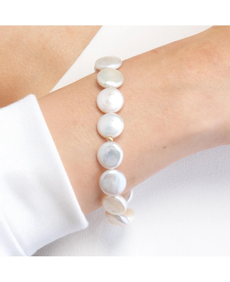 The Lovery Coin Pearl Bracelet 14K