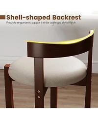 Slickblue Set of 2 Counter Bar Stools with Backrest and Footrest