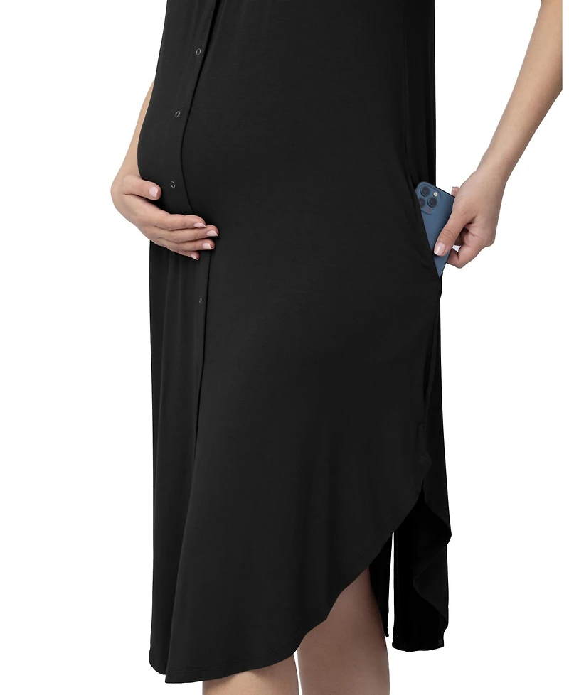 Kindred Bravely Maternity Ruffle Strap Labor & Delivery Gown