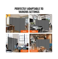 Sugift 4-Panel Fabric Folding Room Divider with Steel Frame, 72.4 in Tall Portable Privacy Screen