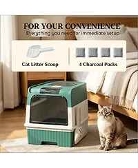 Aostirmotor Pet Litter Box, Fully Enclosed Box