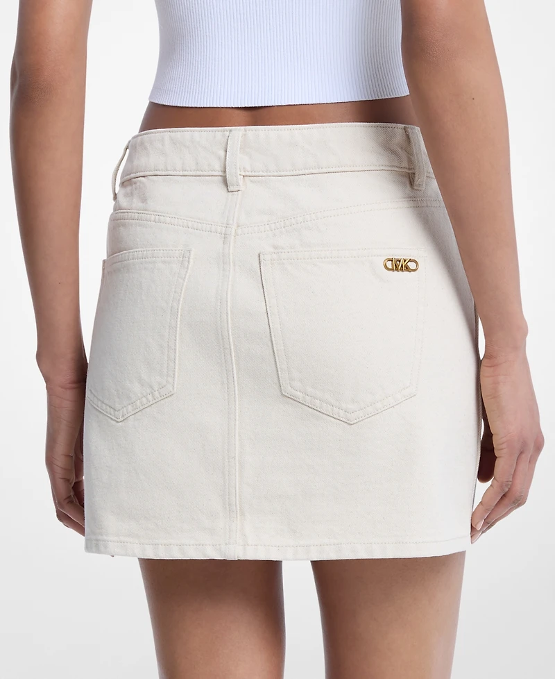 Michael Kors Women's Logo Denim Mini Skirt