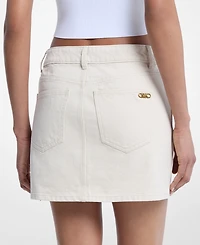 Michael Kors Women's Logo Denim Mini Skirt
