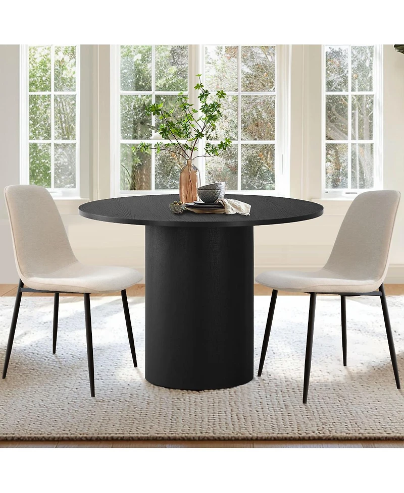 Maison Boucle 19.5" Seat Height Chenille Dining Side Chairs Set of 2, Metal Legs