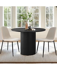 Maison Boucle 19.5" Seat Height Chenille Dining Side Chairs Set of 2, Metal Legs