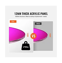 Sugift Iridescent Acrylic Coffee Table, Thick Panel