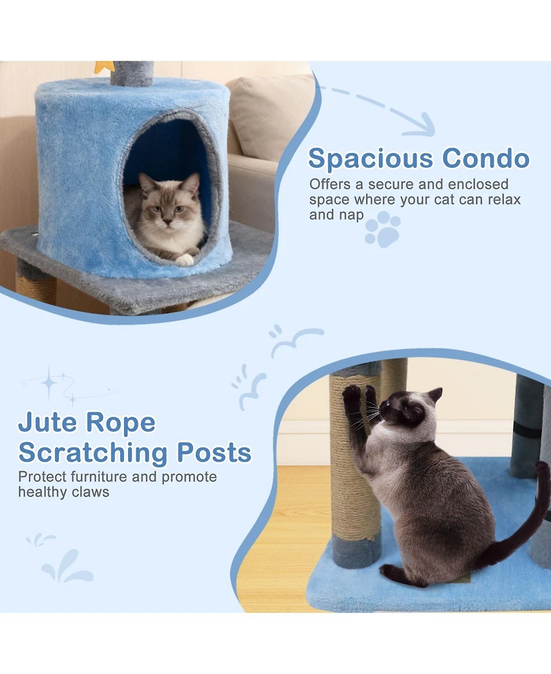 Cozito Cat Tree 31.5 inch Cute Modern Multi-Level Kitten Tower