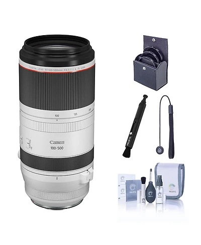 Canon Rf 100-500mm f/4.5-7.1 L Is Usm Lens, Bundle with 77mm Filter Kit, Lens Cap Tether, Lens Cleaner and Cleaning Kit