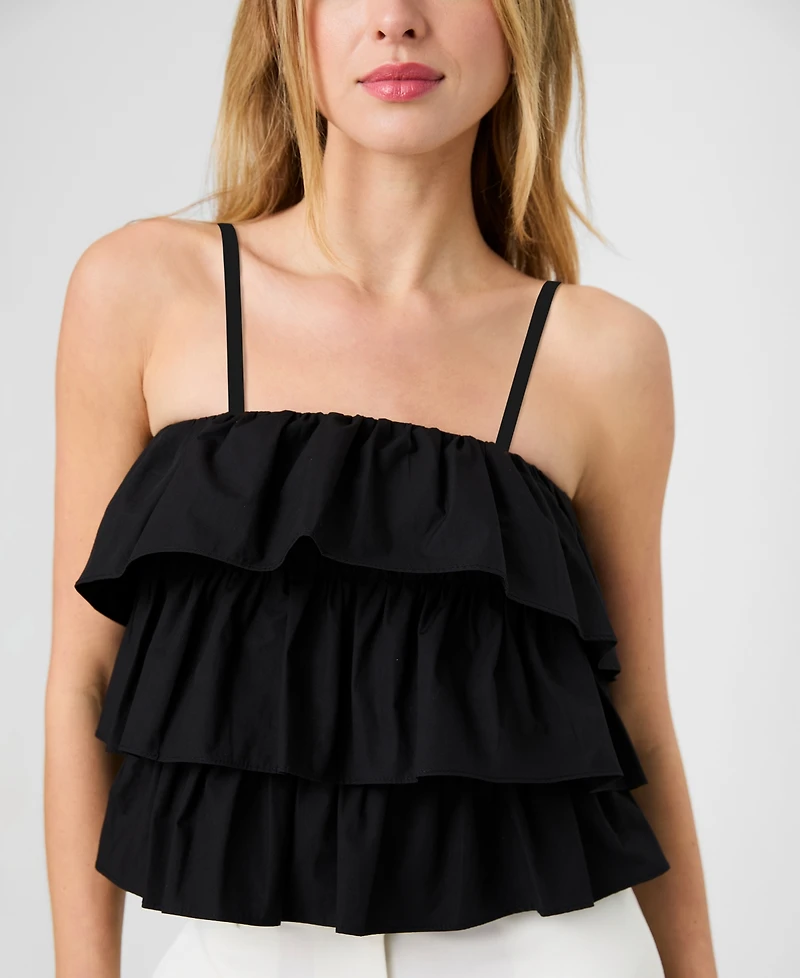 French Connection Women's Aimee Ruffle Detail Cotton Top