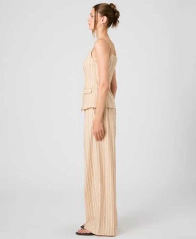 French Connection Womens Sleeveless Tailored Top Striped Drawstring Pants