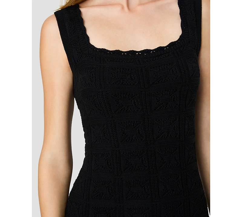 French Connection Women's Nellis Square Crochet Knit Midi Dress