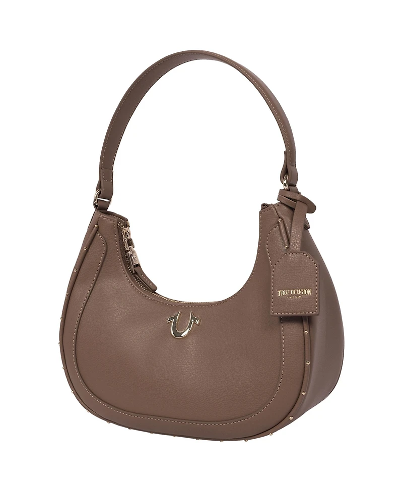 True Religion Zip Top Crescent Hobo Bag