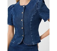 French Connection Women's Delancey Denim Button Front Top