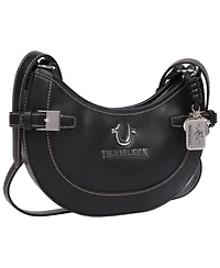 True Religion Blake Smooth Pu Belted Hobo Bag – Women's Faux Leather Shoulder and Crossbody Handbag