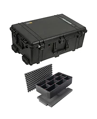 Pelican 1650 Watertight Wheeled Hard Case with Foam Insert, Bundle with Divider Kit