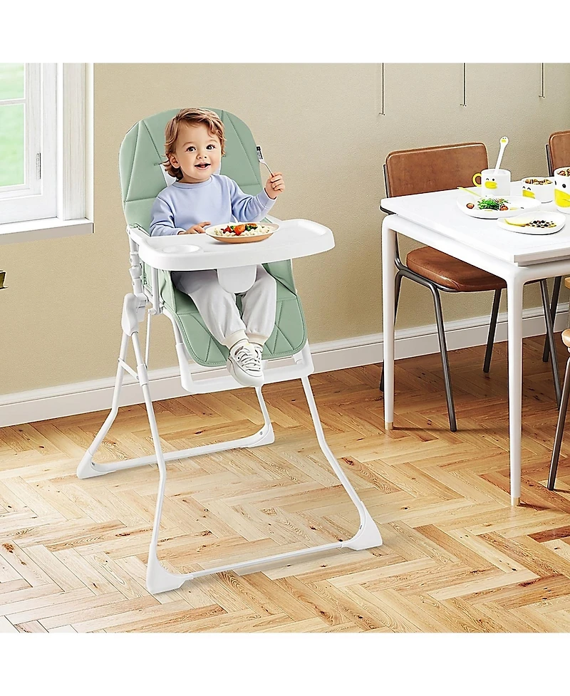Gouun Baby Compact Foldable High Chair with Removable Waterproof Cushion
