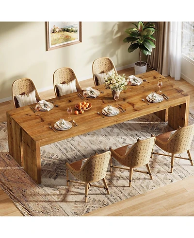 Tribesigns 78.7-Inch Solid Wood Dining Table, Farmhouse Kitchen Table for 6-8 People