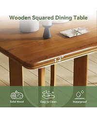 Tribesigns Wooden Square Dining Table for 2-4 People, Small Dinner Table for Dining Room, Kitchen, Small Space