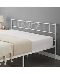 Homfan Modern Metal Bed Frame with Headboard and Footboard - Sturdy Platform Foundation, Underbed Storage, Safe Rounded Corners, Easy Assembly