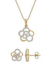 Wrapped in Love Diamond Rose Stud Earrings (1/4 ct. t.w.) in 10k Yellow Gold