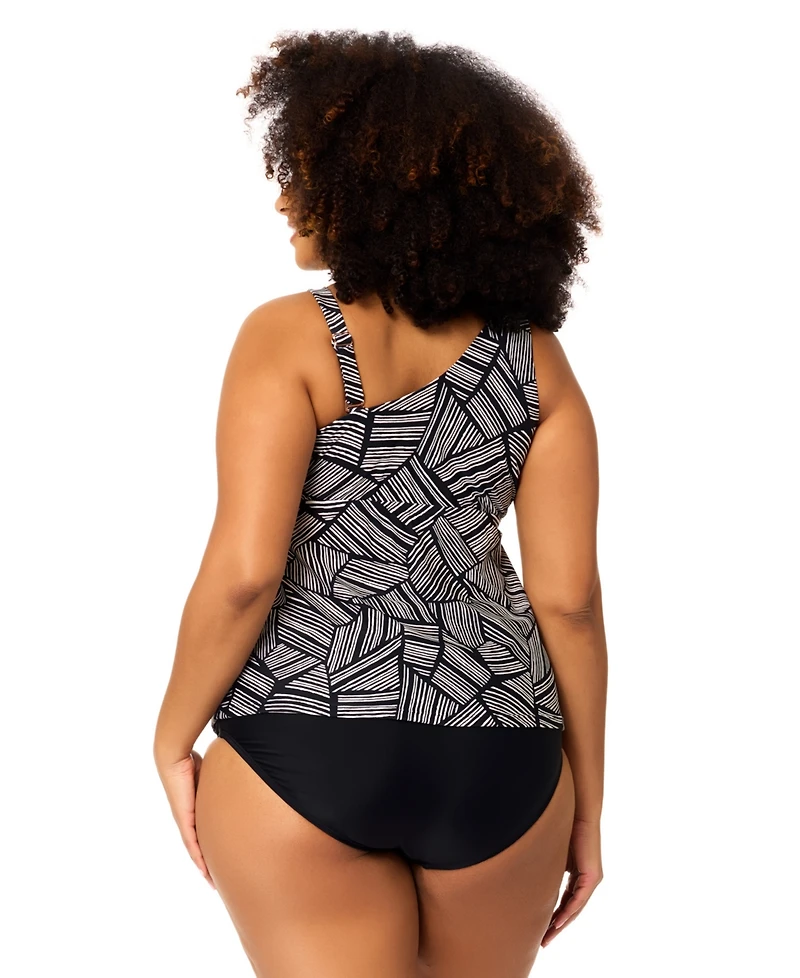 Raisins Curve Plus Marita Trendy Printed Tankini Swim Top