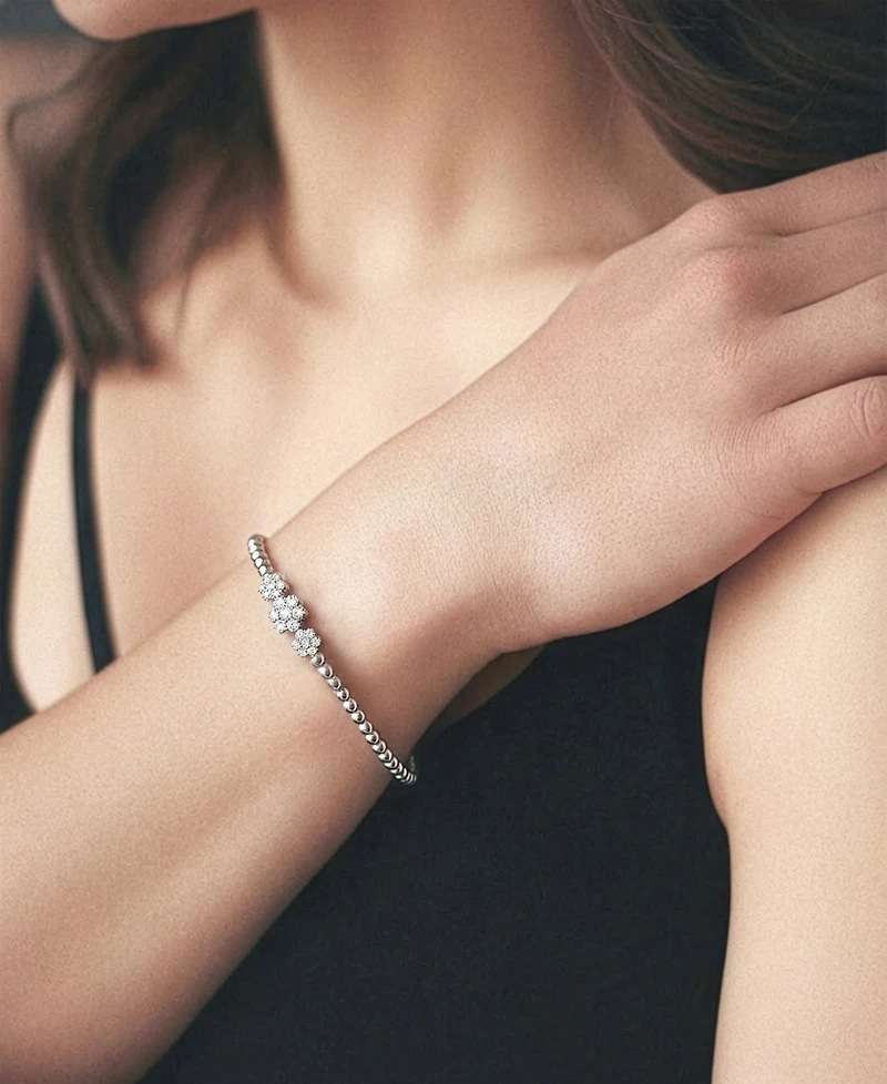 Wrapped Diamond (1/3 ct. t.w.) Flexi Bangle in Sterling Silver