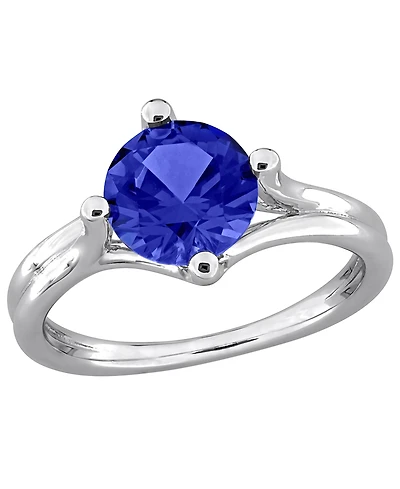 Macy's Lab Grown White Sapphire (2 ct. t.w.) Ring Sterling Silver (Also Available Ruby & Blue Sapphire)