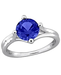 Macy's Lab Grown White Sapphire (2 ct. t.w.) Ring Sterling Silver (Also Available Ruby & Blue Sapphire)
