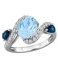Macy's Sky Blue Topaz (2-1/2 ct. t.w.), London (1/2 t.w.) & White (5/8 Ring Sterling Silver (Also Available Citri