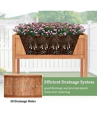 Gouun Raised Garden Bed with Lower Storage Shelf