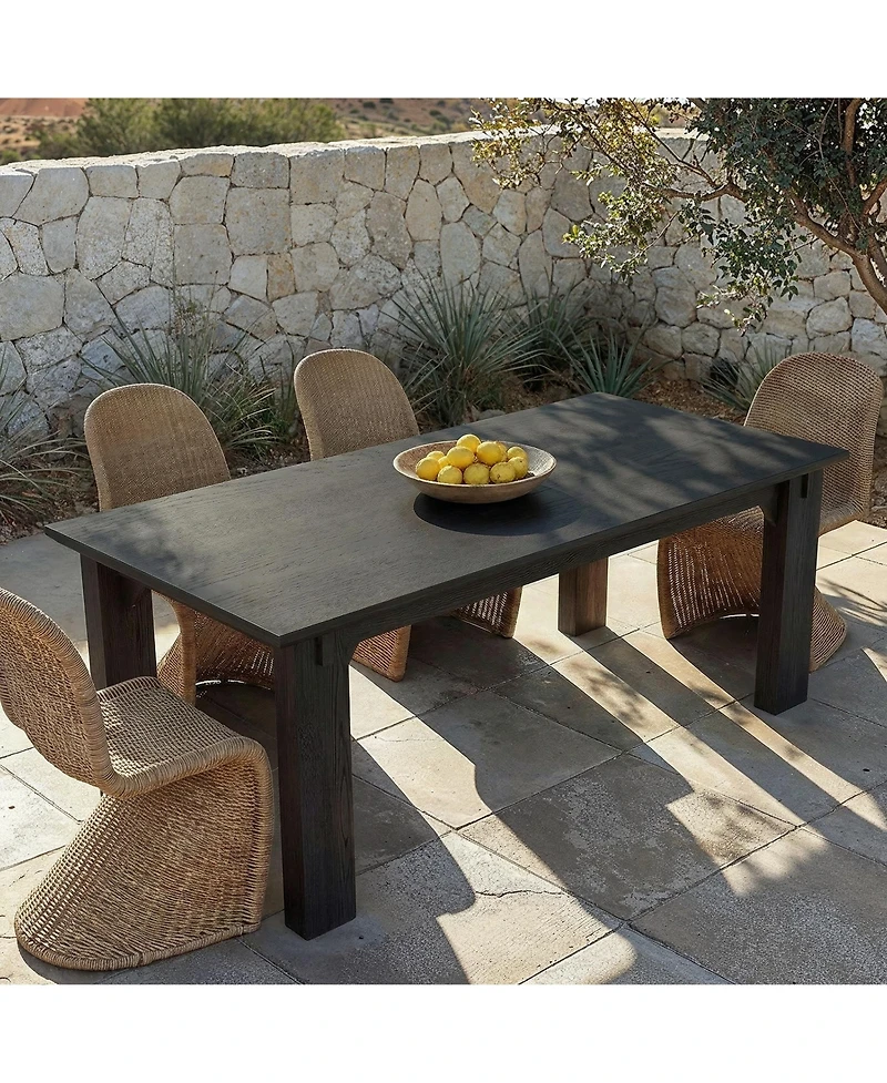 Homsee Solid Wood Top Dining Table - Extra Large Espresso Wood Kitchen Table, Heavy Duty Farmhouse Table for 8-10 People