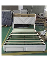homfan Bed with 2 Storage Drawers