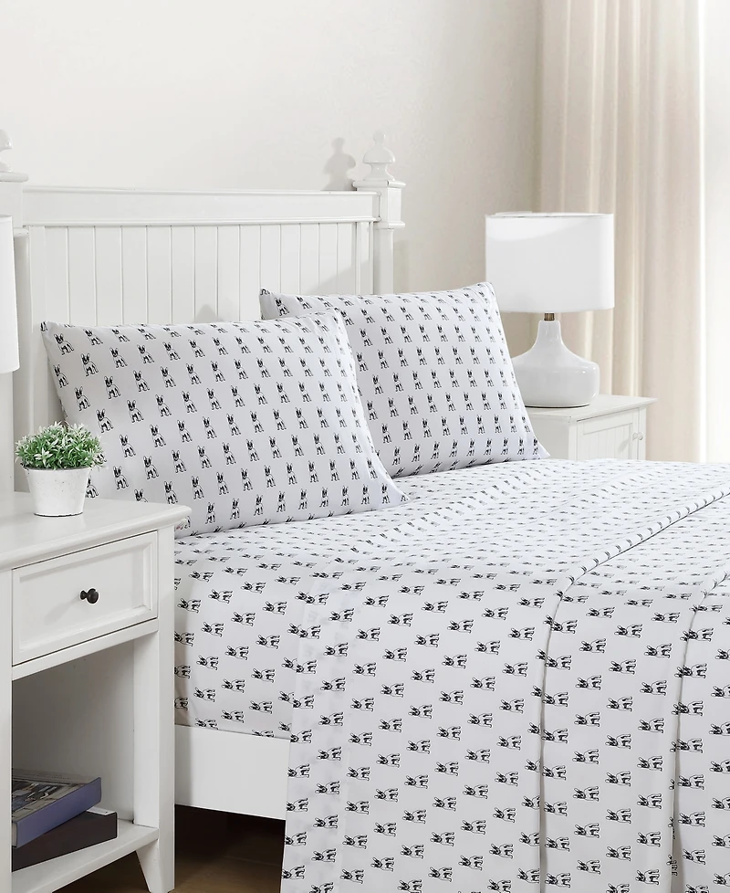 Beatrice Home Fashions Whimsical Printed Microfiber -Pc. Sheet Set