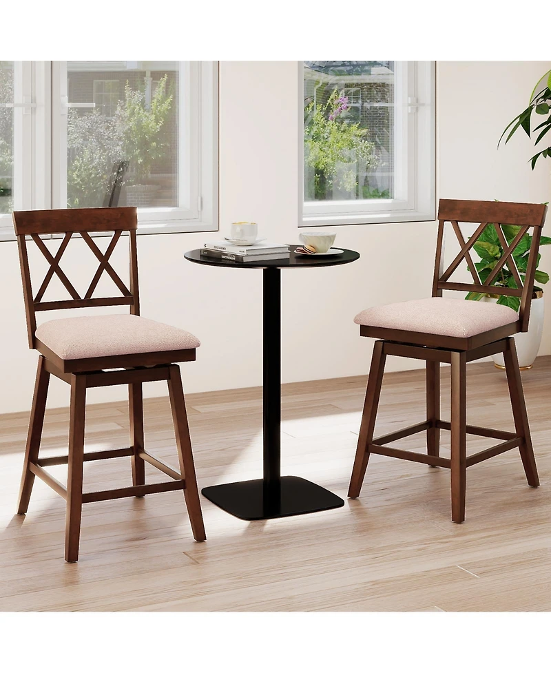 Slickblue Counter Height Bar Stools with Backrest And Upholstered Seat