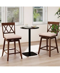 Slickblue Counter Height Bar Stools with Backrest And Upholstered Seat