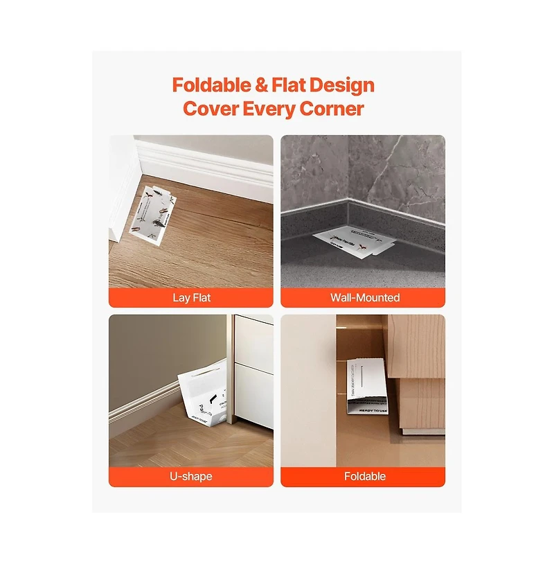 Sugift Insect Glue Trap 36 Pack Glue Boards Peanut Scent Foldable Design Sticky Pest Control Adhesive