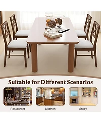 Sugift Upholstered Side Dining Chairs Set of 2 with Rubber Wood Frame