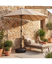 Sugift 55 Lbs Half Round Patio Umbrella Base for Deck Lawn Poolside