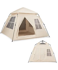 Sugift 4 Person Camping Tent Portable Automatic Easy Setup with Rainfly and 2 Doors