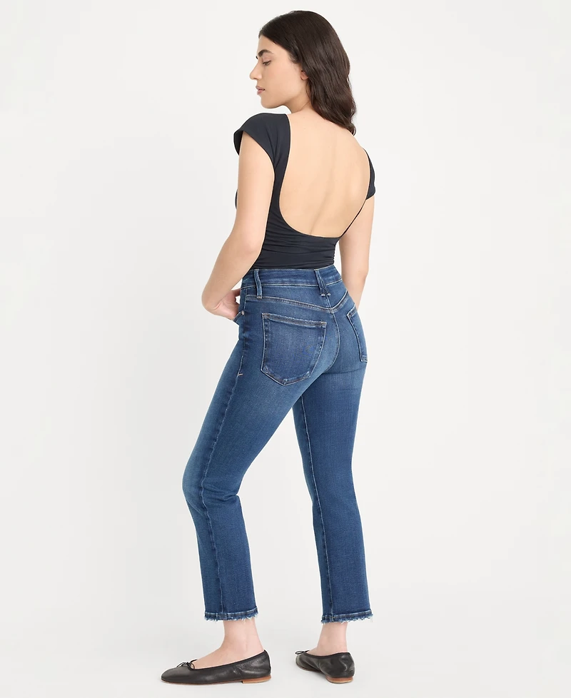 Good American Women's Soft Tech Mid-Rise Straight Jeans
