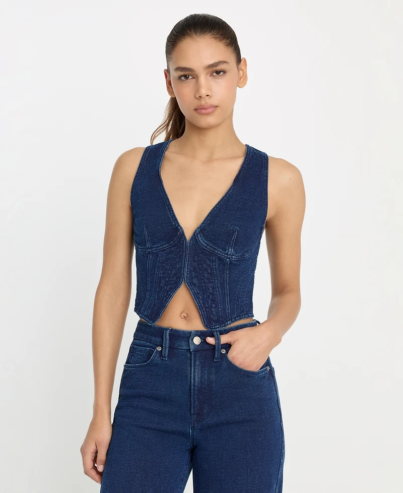 Good American Women's Jeanius V-Neck Vest Top