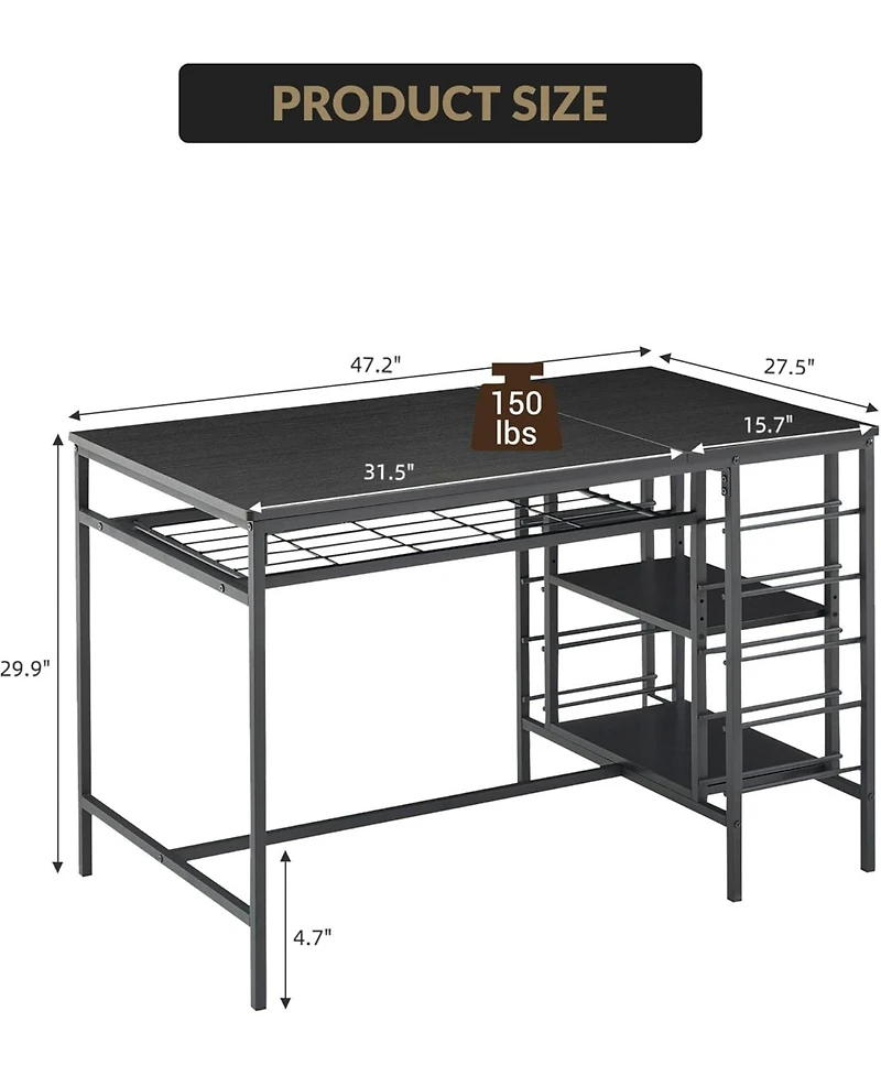 gaomon 3-Piece Dining Set: Table, 2 Benches, Wine Rack and Storage Shelf