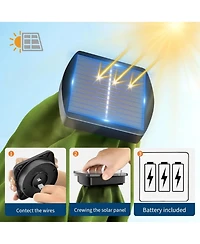 gaomon 10FT Outdoor Table Solar Patio Umbrella with 32 Led Lights, Uv Protection for Pool, Deck.