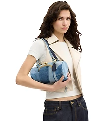 Coach Denim Kiss-Lock Barrel Small Shoulder Bag 28